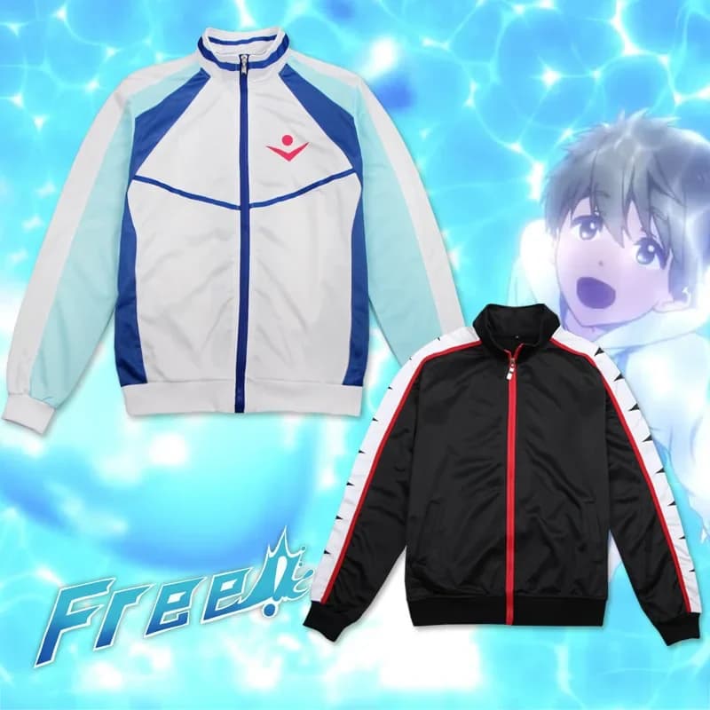 Free Soul! Unisex Jacket with Hood Iwatobi Swim Club Haruka Nanase Sportswear Women Costume cosplay unisex for high school
