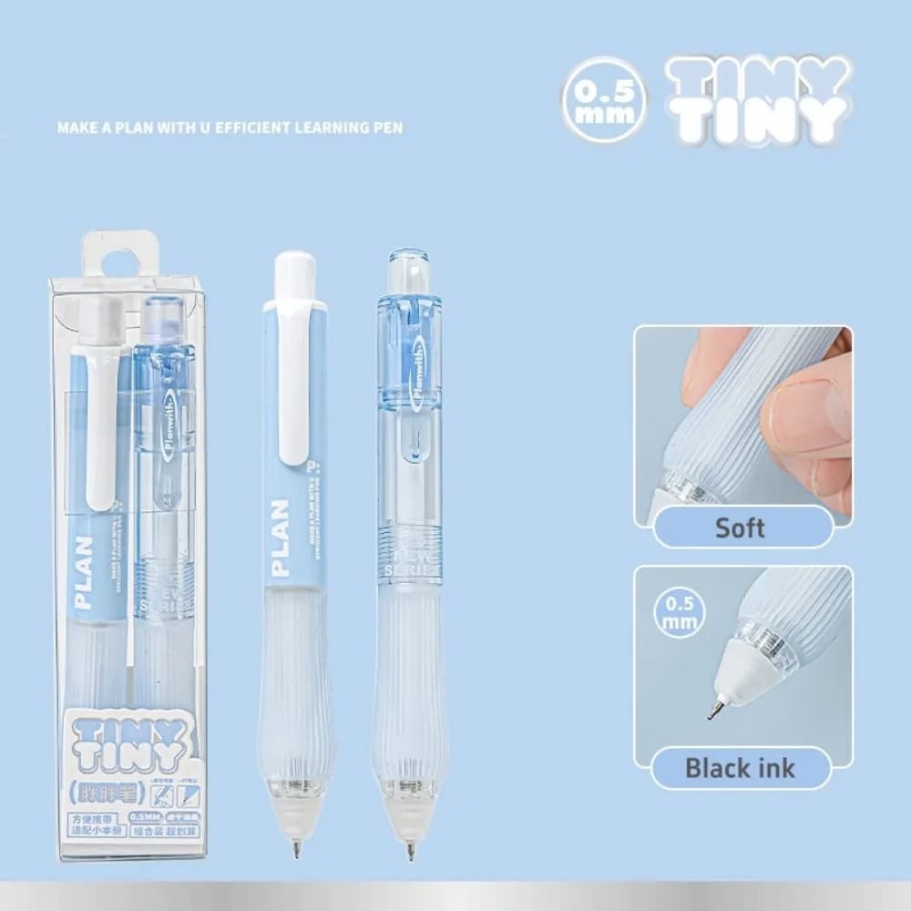 Set di 2 Penne Gel Carine a Pressione, Penne Multifunzione in ABS per Studenti, Penna per Firma, Penna a Sfera Gel 0.5mm per Scrittura Fluida