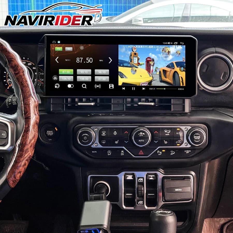 For Jeep Wrangler 2018-2022 Carplay Android Auto Car Radio Multimedia Stereo Bluetooth Video Player WIFI GPS Navigation 12.3inch