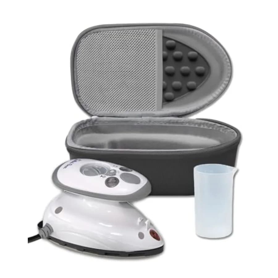 Steam - Lightweight Travel for Effortless Quilting and Wrinkle-Free Clothes with Carry Case and Rest Set - Travel Steamer for C