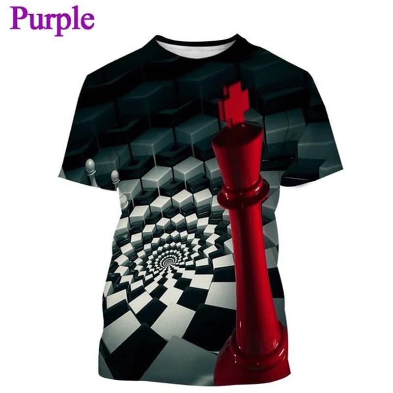 Maglietta degli scacchi stampata in 3D Casual uomo donna maglietta a maniche corte moda Casual bambini divertenti magliette oversize Harajuku Streetwear