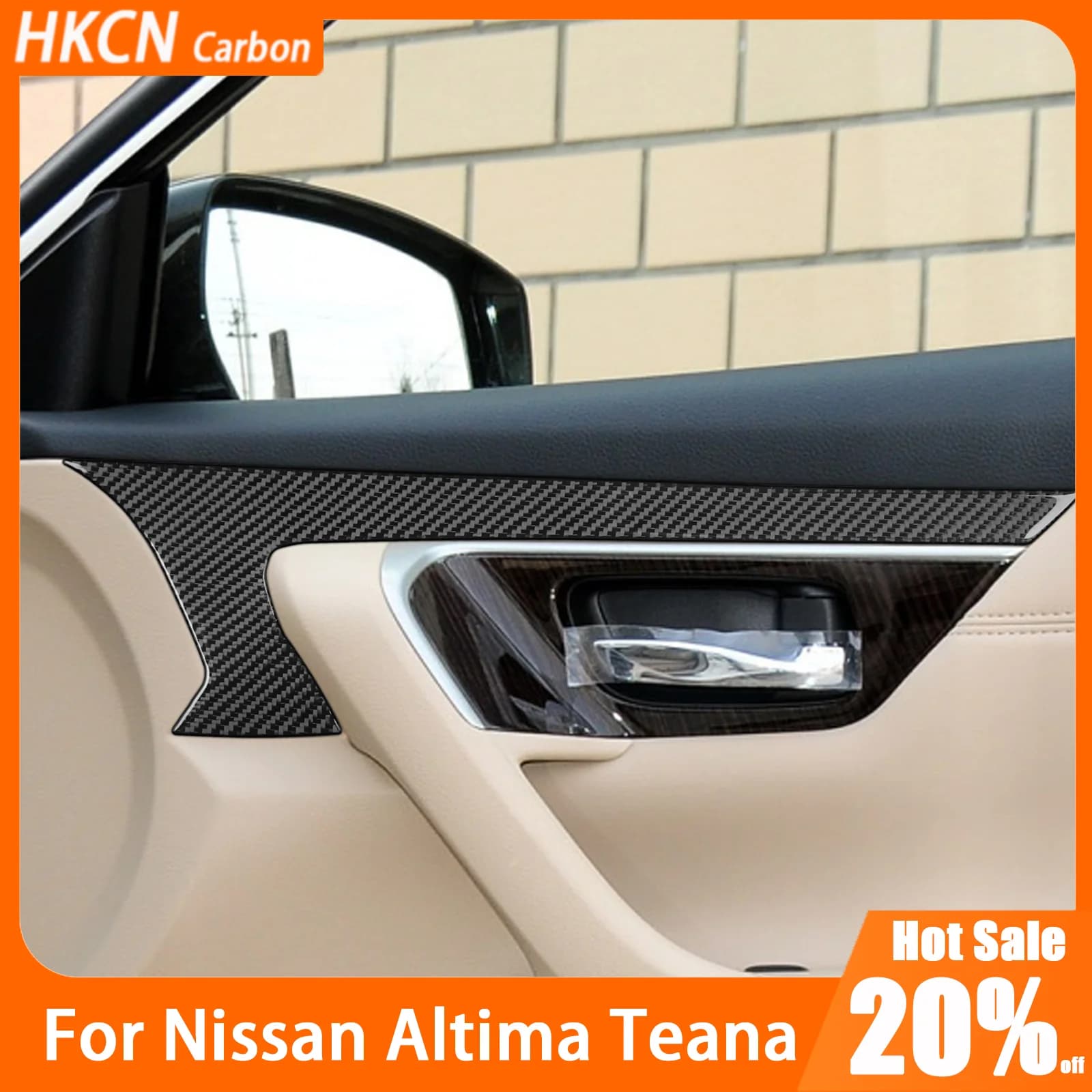 Carbon Fiber Front Door Handle Extractor Frame Car Accessories Interior Cover Trim Wall decal Edit for Nissan Altima 2013—2018