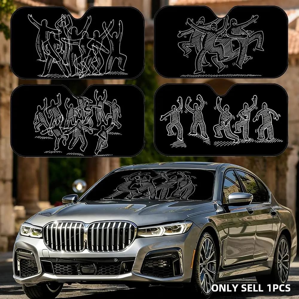Parasole Pieghevole Universale per Auto Dancing Sun, Protezione UV e Isolamento Termico