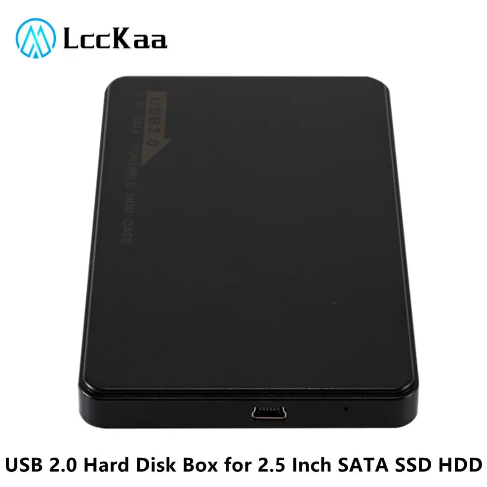 Custodia per Hard Disk USB 2.0 custodia per Hard Disk da 2.5 pollici SATA SSD HDD Mobile Box da 480Mbps supporto per adattatore per disco rigido esterno da 1TB