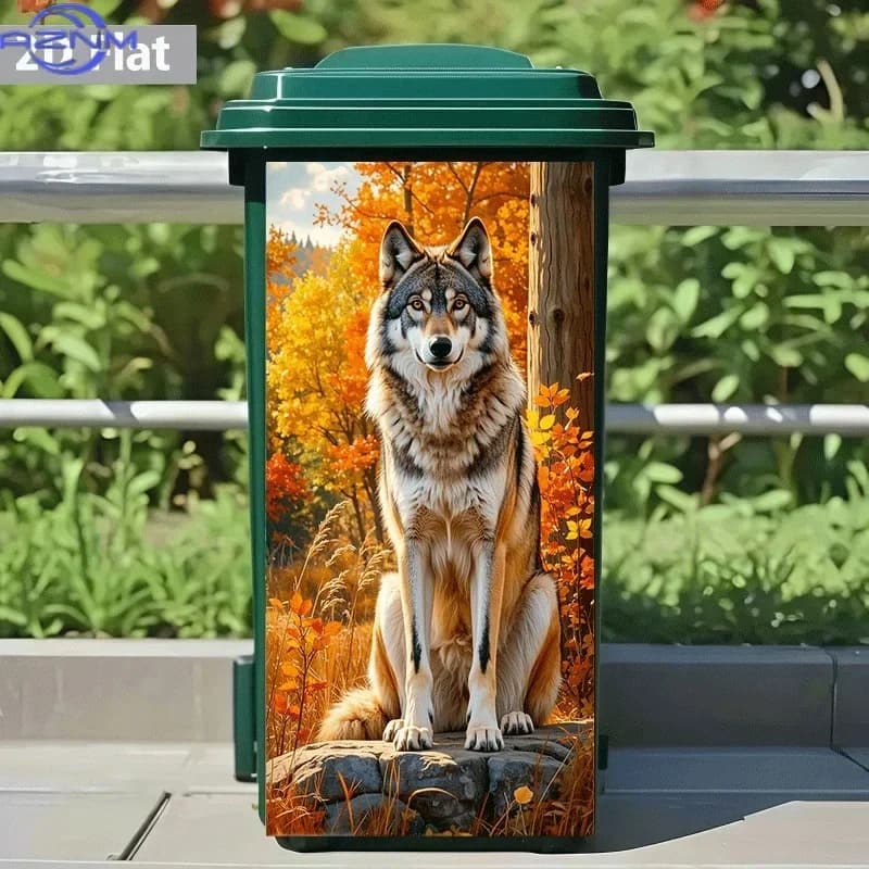 Household Bin Art Decal 2D Print Trash Can Ornament Pattern Sticker