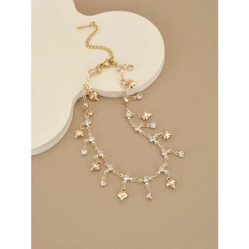 1 pezzo, braccialetto da spiaggia Crystal Love Ladies - Braccialetto alla moda hip hop per feste e uso quotidiano