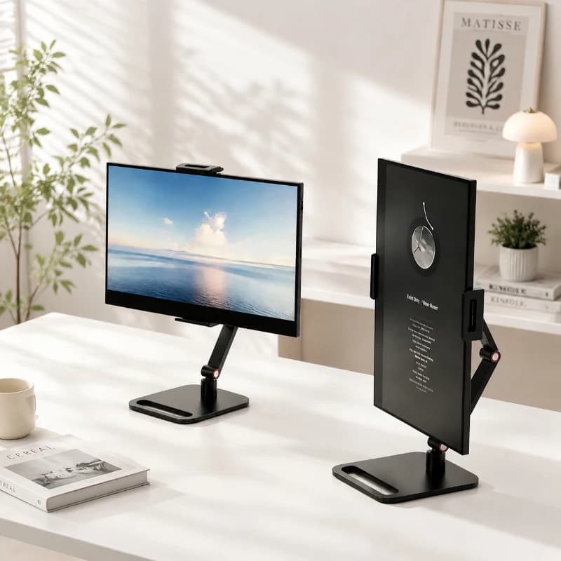 Portable Expandable Monitor Holder, Adjustable Clamp Stand for Laptop, Phone, Gaming Desktop & Vertical Screens, Universal Use