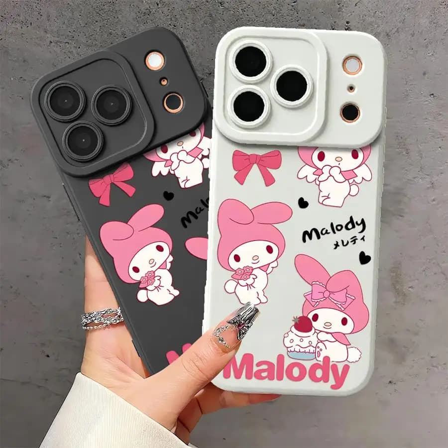 Cartoon Sanrio Melody TPU Phone Cover Case for Apple iPhone 17 Pro Max 16 15 Pro 14 Air 12 Plus 13 11