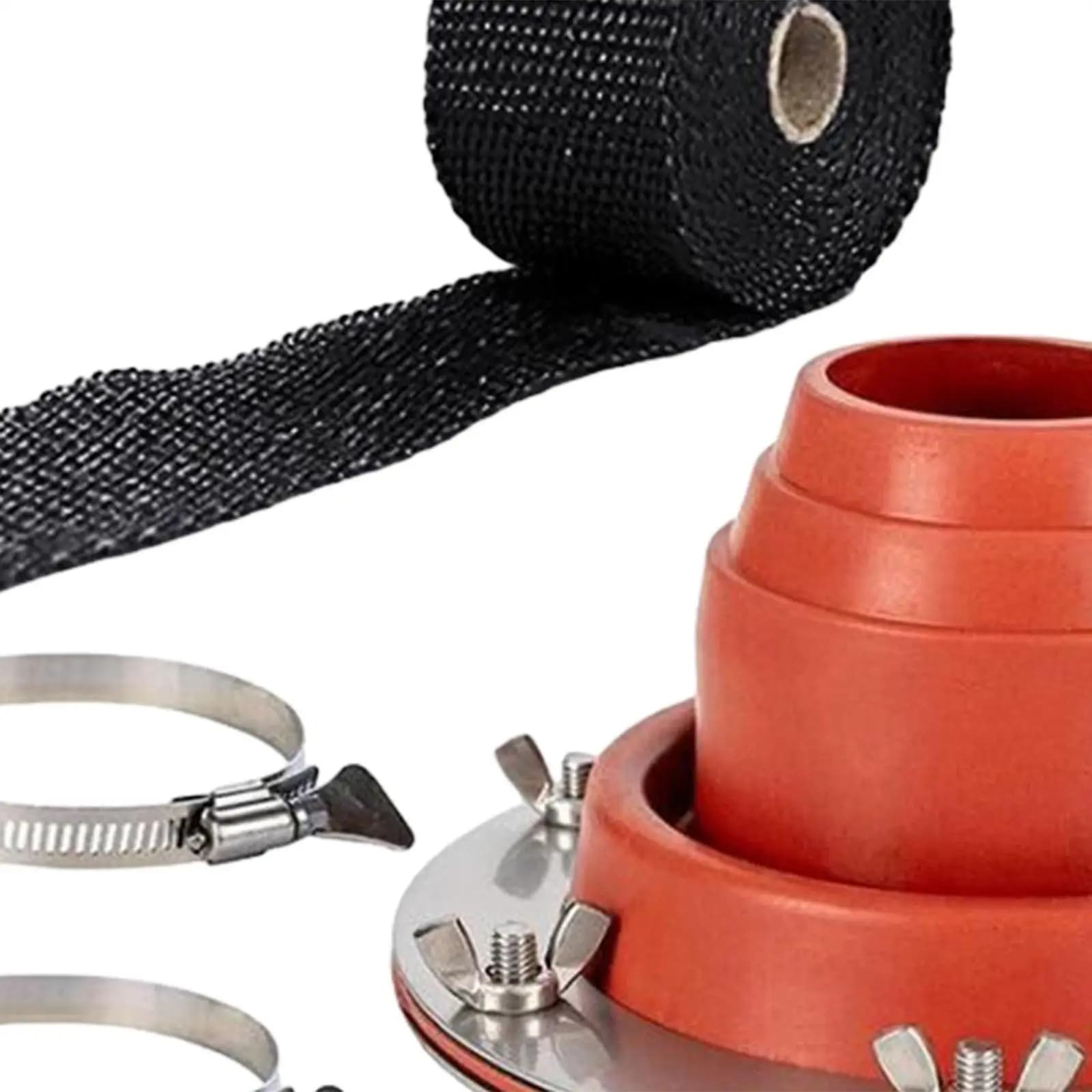 Exhaust pipe for camping stove with protection rings for wood ovens