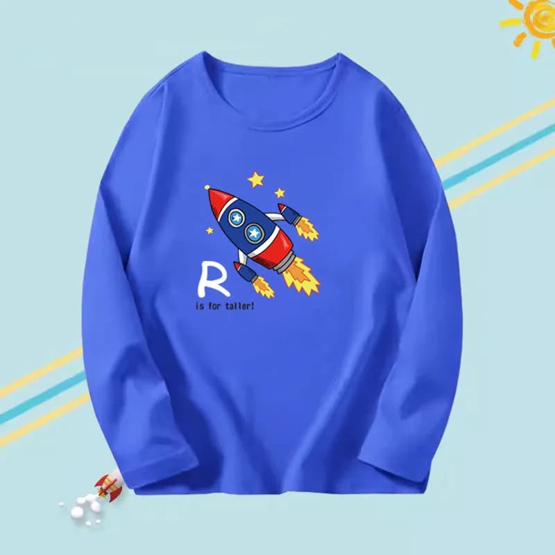 T-shirt in cotone a maniche lunghe autunno per bambini t-shirt con grafica per bambini t-shirt con Base per ragazzini