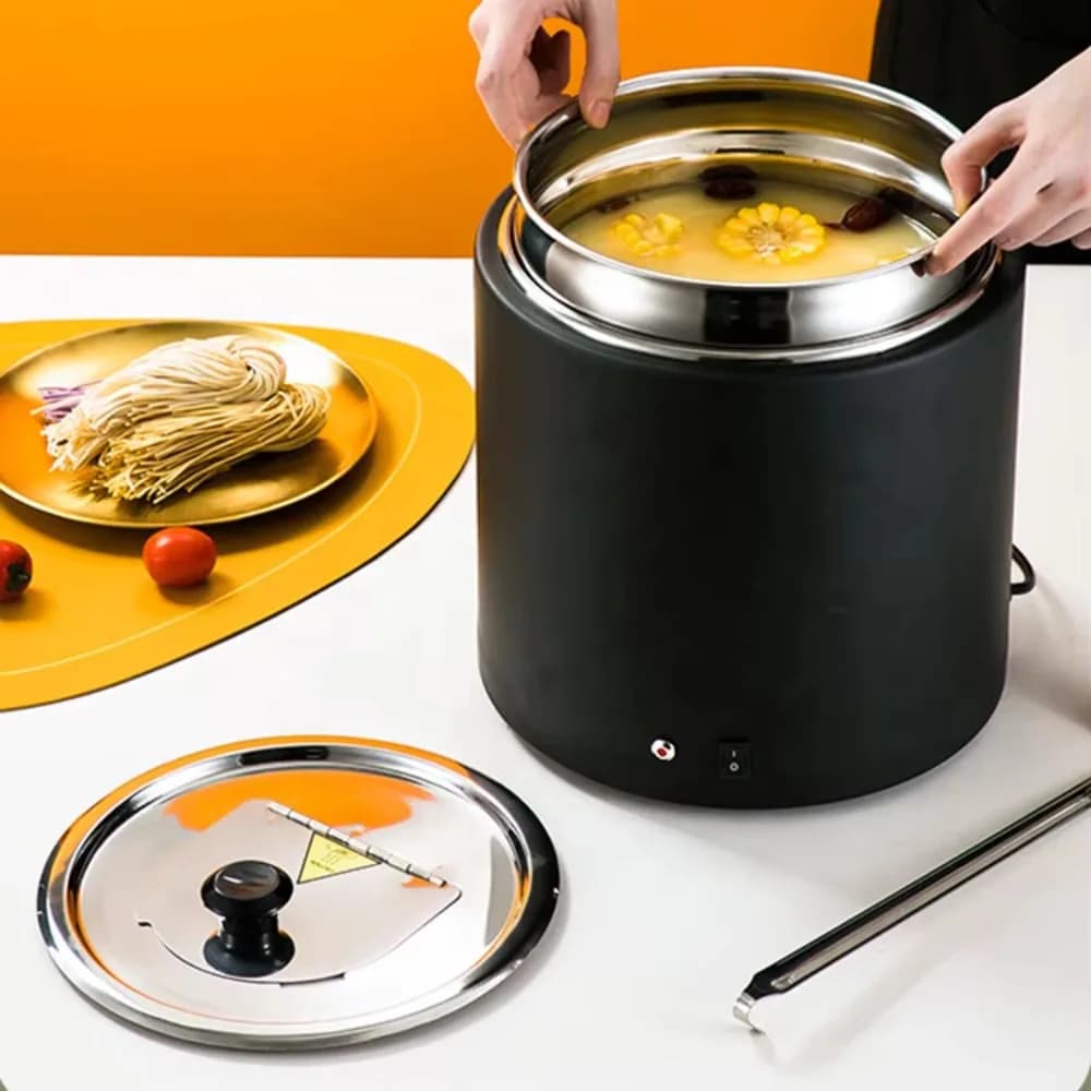 Commercial electric heating for restaurants, insulating bucket for soups, self-service kettle for soup preparation