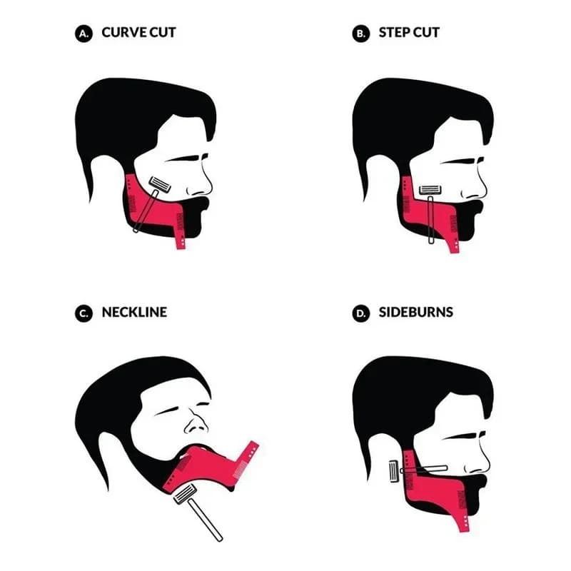 Set of 5 Stencils for Rulebarba, Pettine for Modeling the Barba, Tools for Men's Fair, Accessories for Barbieri