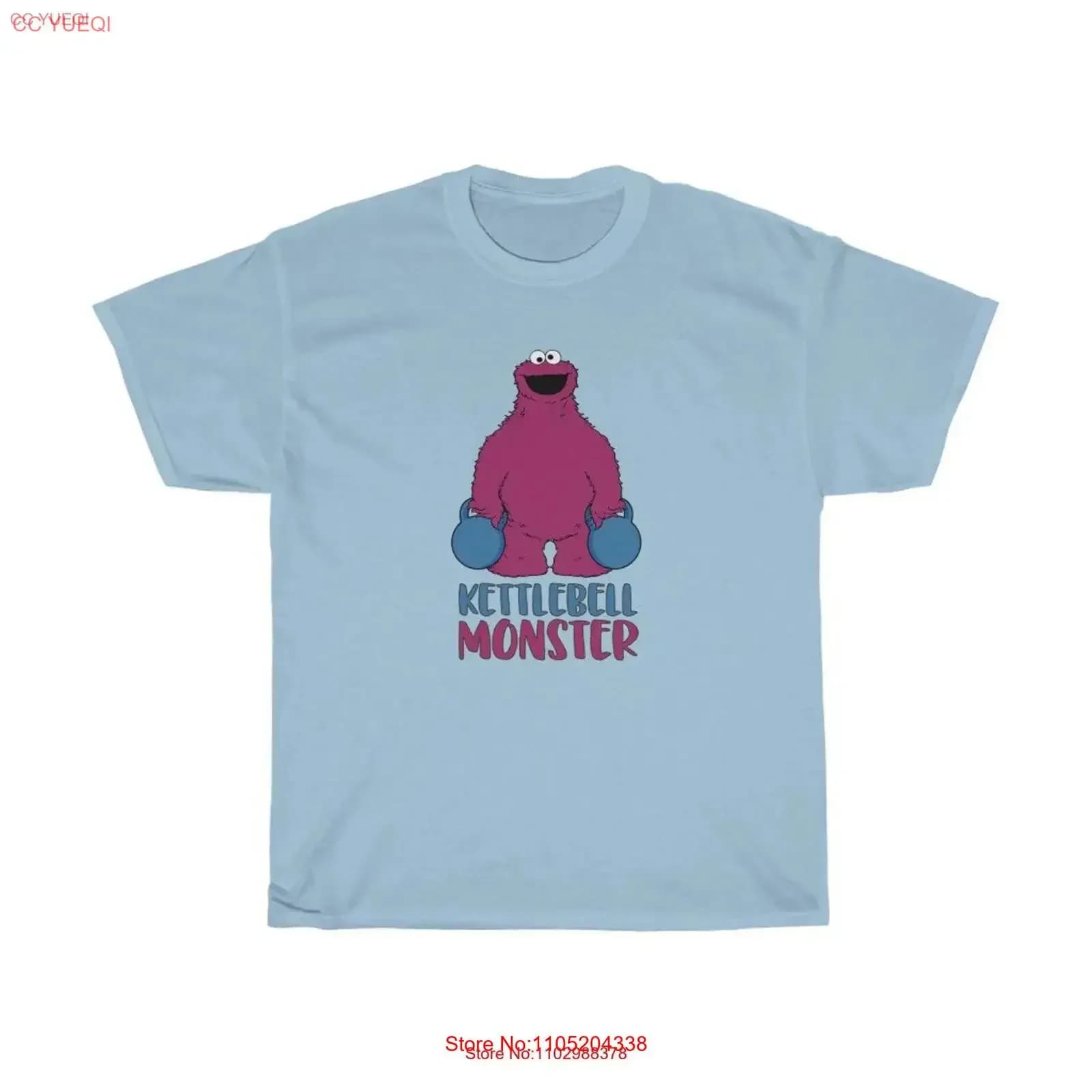Kettlebell Monster Divertente T Shirt vintage Lavato Leggermente grafico Allungato Abiti firmati traspiranti Morbida moda homme