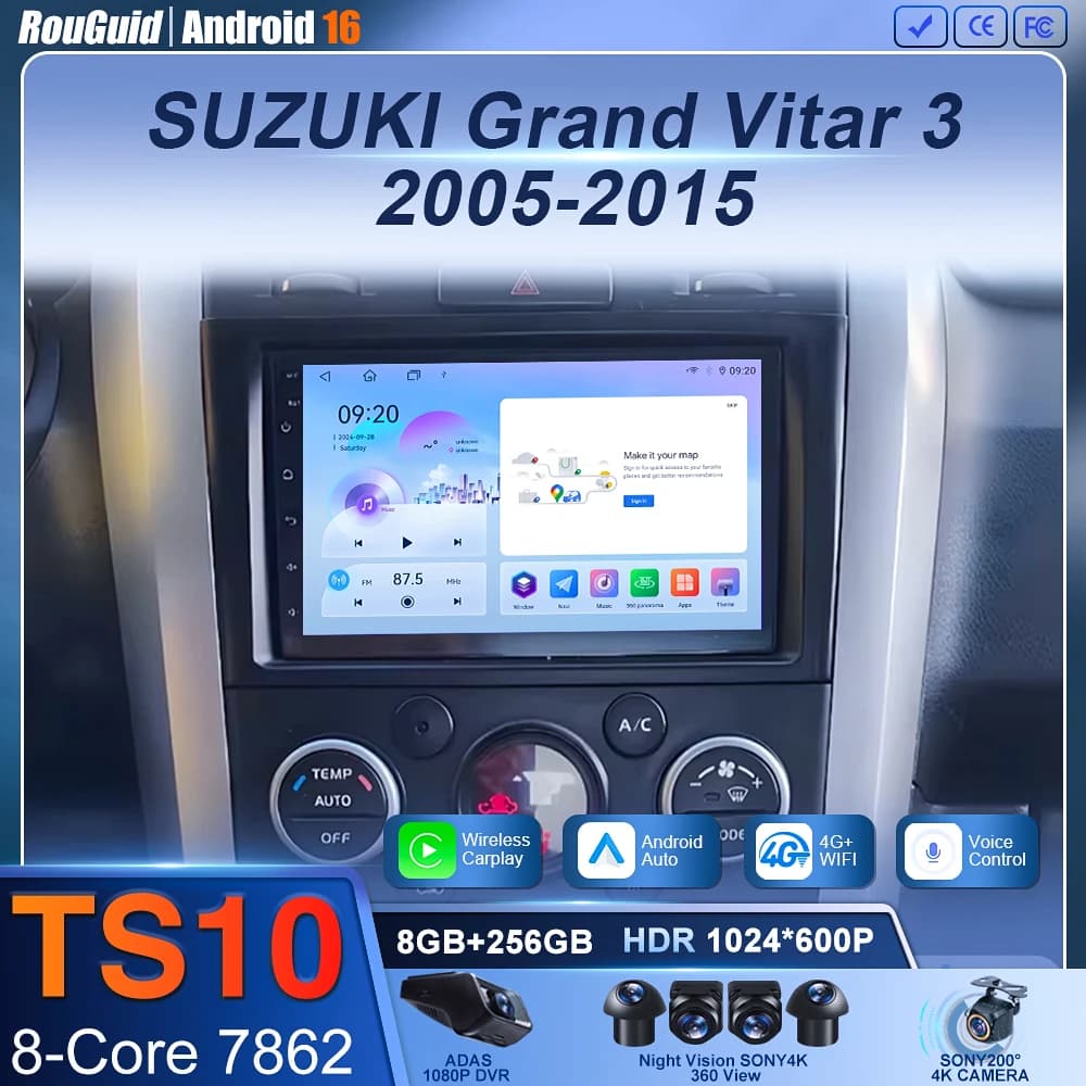 7 pollici Android Per Suzuki Grand Vitara 3 2005-2012 2013 2015 2 Din Auto Radio Stereo Multimedia Video Player Navigaion Carplay