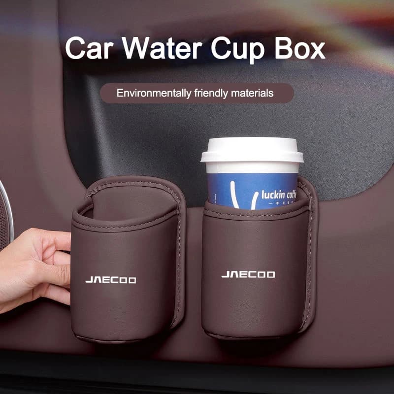 Leather Car Door Water Cup Box Back Seat Drink Rack Storage Accessories For Jaecoo J7 J8 7 Tiggo 8plus 5Plus 7pro Max Omoda 5 C5