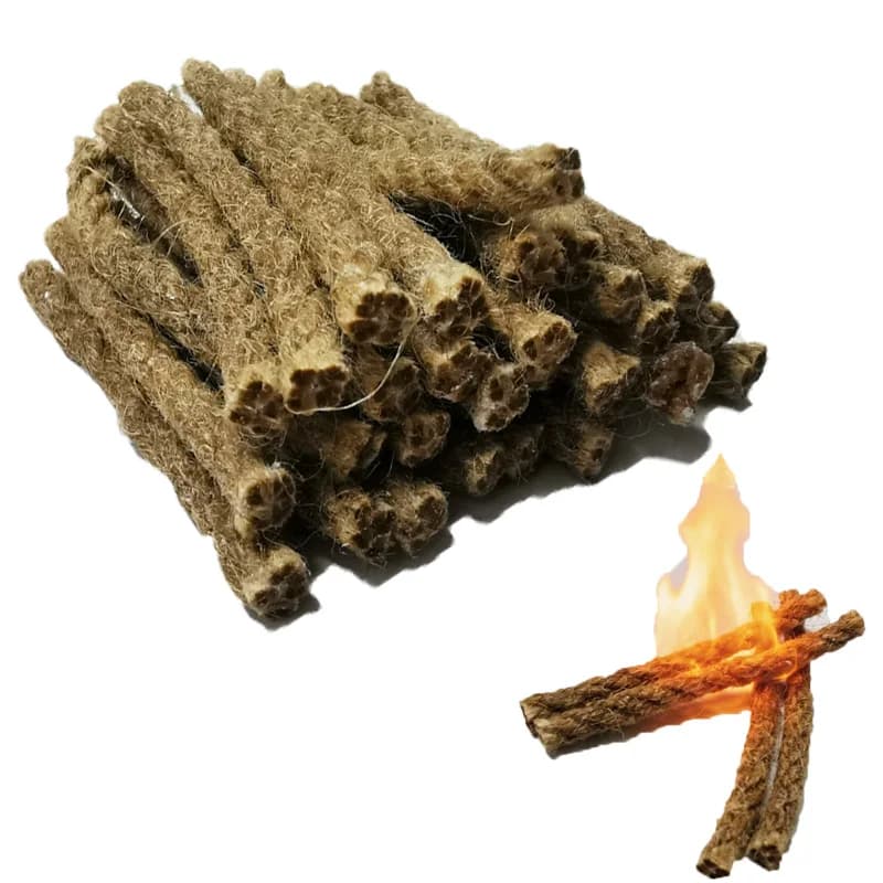 Portable in Hemp Corda for Exterior, Mini Accendifuoco Impermeabile Pratico for Camping, Survival, Barbecue, Fireplace