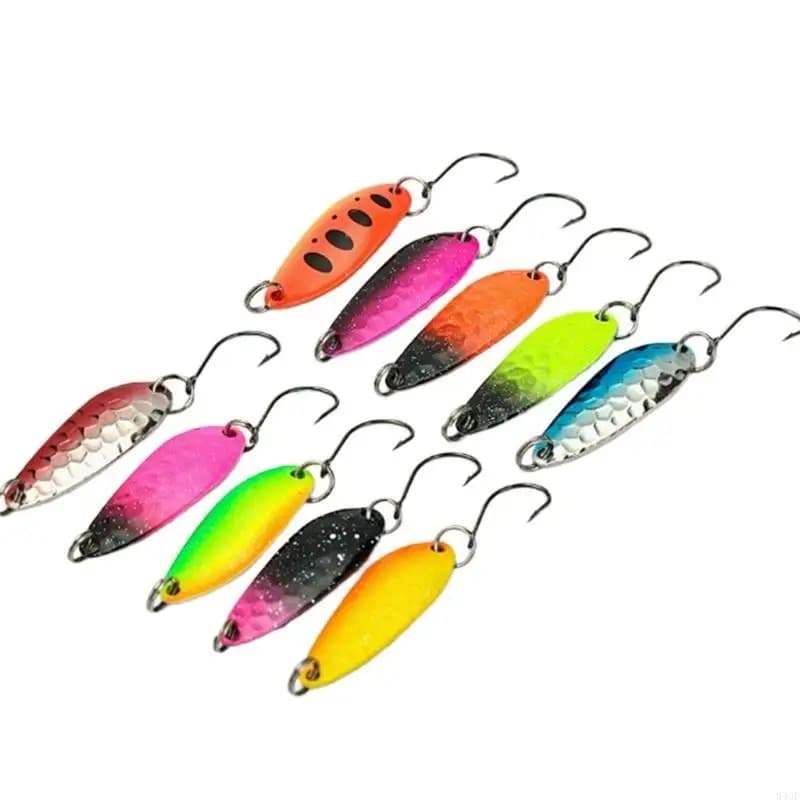 340F 43 pezzi esche da pesca con cucchiaio in metallo per trota esche dure attrezzatura da pesca accessori con paillettes da con