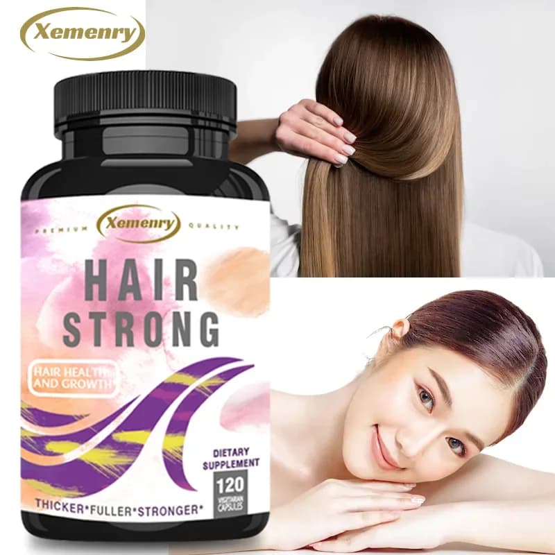 Strong hair supplements: contains Saw Palmetto to promote natural hair growth, maintain hair strength and improve skin