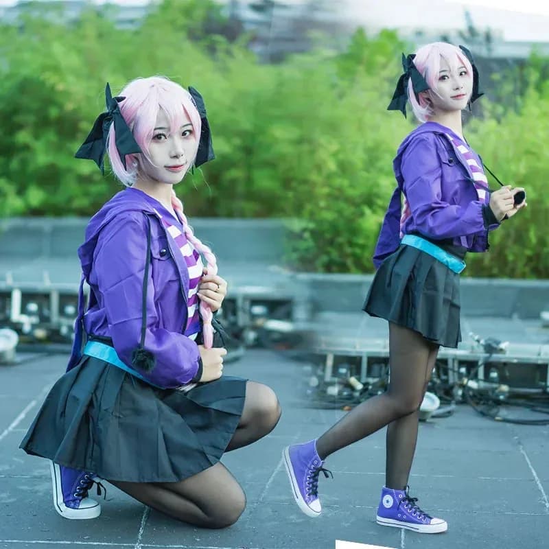 2025 yiyi Fate/Apocrypha Astolfo Viola Orecchie di Coniglio Giacca Gonna Anime Costume Cosplay Uniforme Set Donna Abbigliamento Sportivo Ragazze Carino C