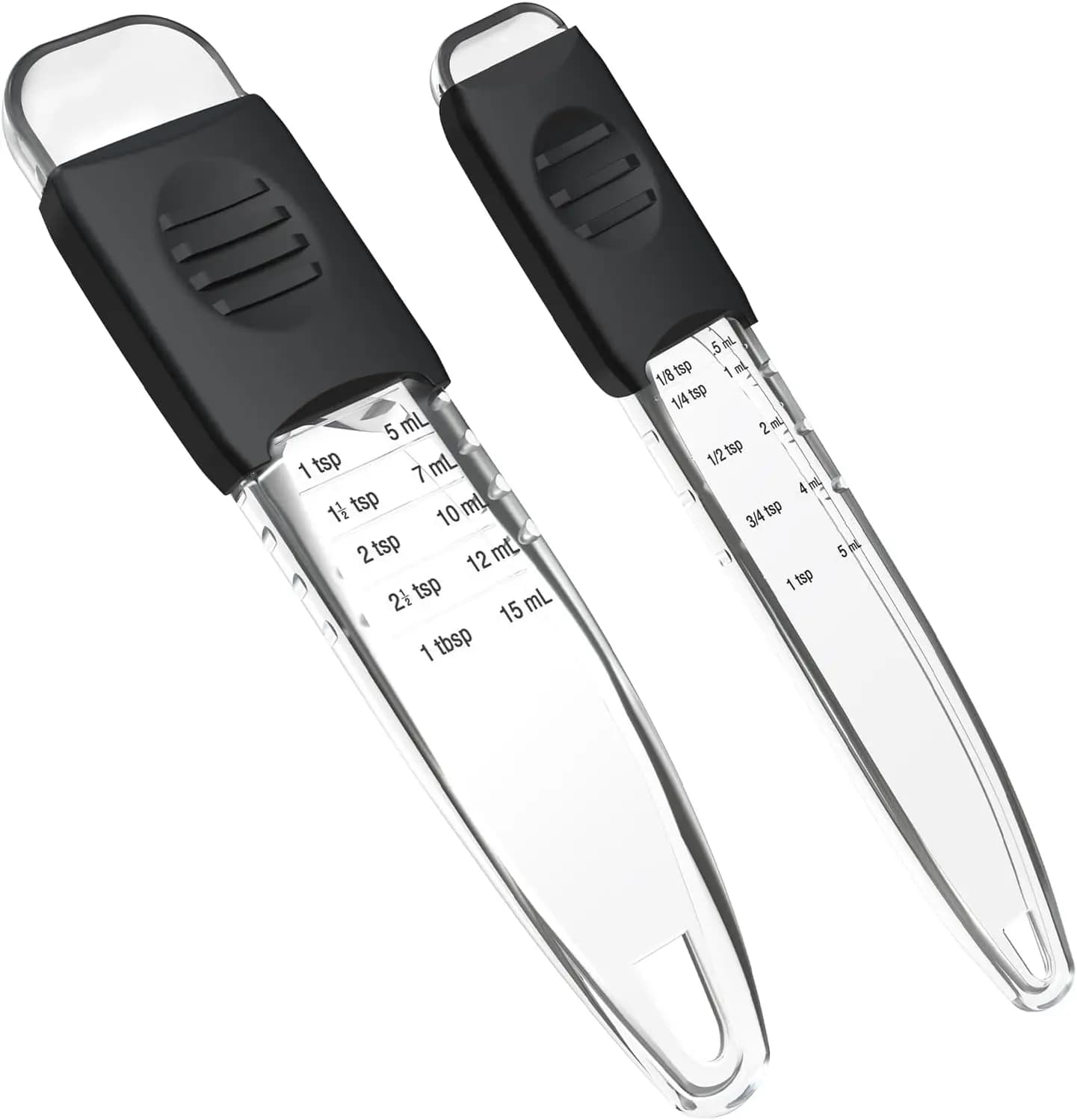 Set di 2 Cucchiai Dosatori Regolabili, 9-in-1, Adatti per Barattoli di Spezie, Senza BPA, Lavabili in Lavastoviglie