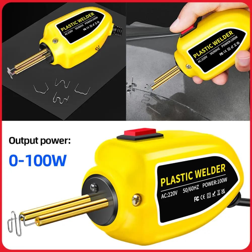 100W Plastic Welding Machine with 400pcs Staples Plastic Welder Hot Stapler Plastic Welding Kit Car Bumper Repair Tools