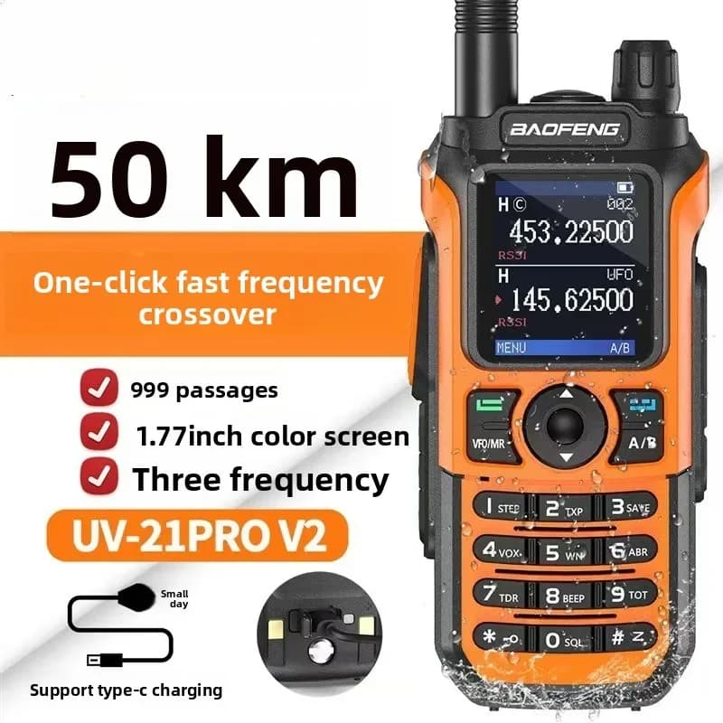 Ricetrasmettitore portatile UV-21PRO per auto, resistente, con abbinamento frequenza a un clic, per esterni, a lunga distanza, dual-band