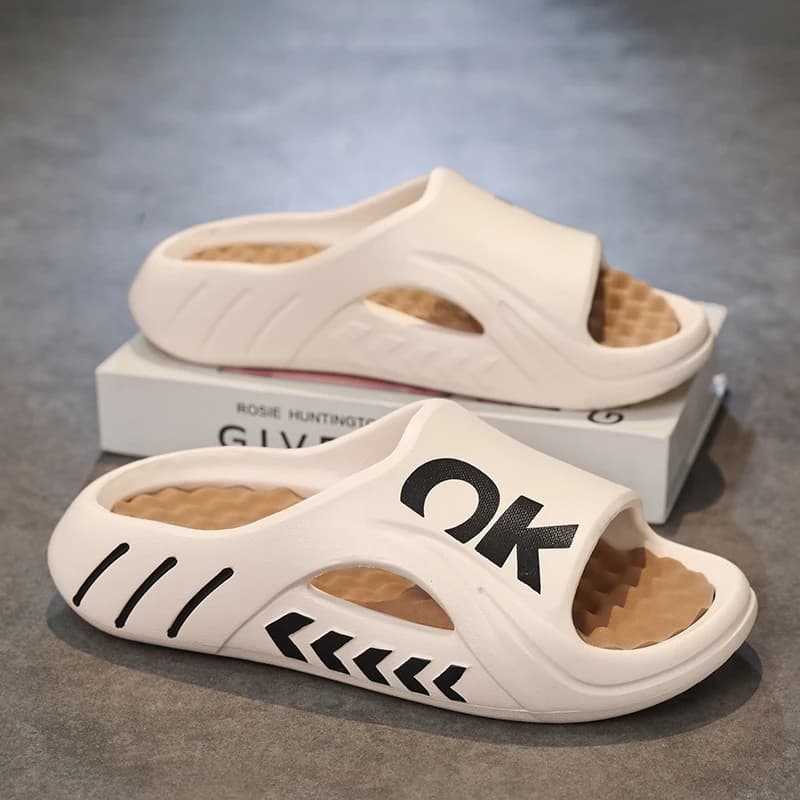 Pantofole da massaggio da uomo estive Sandali da esterno per interni Scarpe casual da spiaggia Scivoli con suola morbida Infradito da uomo Sandali da uomo di grandi dimensioni 47