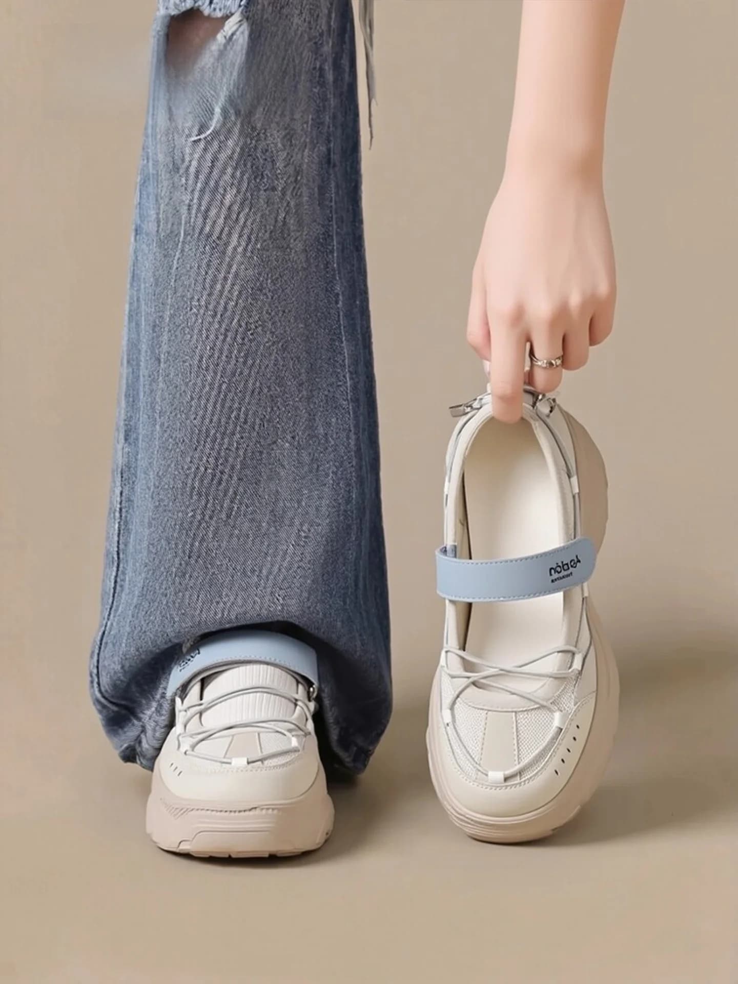 Mary Jane Women's Shoes Thick Heel Ballet Flat Comfortable Breathable Casual Sandals Soft Not Tired Foot Summer New Style