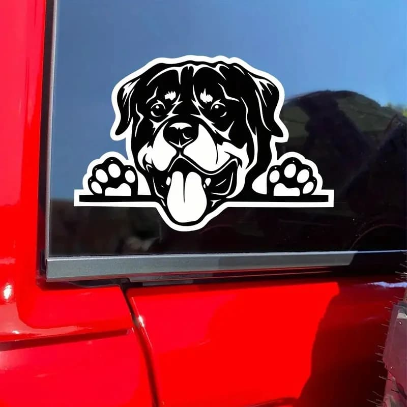 1pc Peeping Rottweiler vinile creativo adesivo impermeabile decalcomania per auto, Laptop, finestra a parete, adesivo paraurti