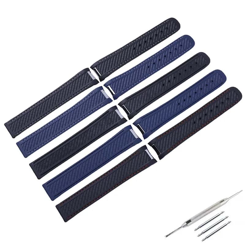 Men's Fluorescent Rubber Watch Strap Accessories Compatible with Omega Seahorse AT150 Silicone Strap with 20mm Steel Head