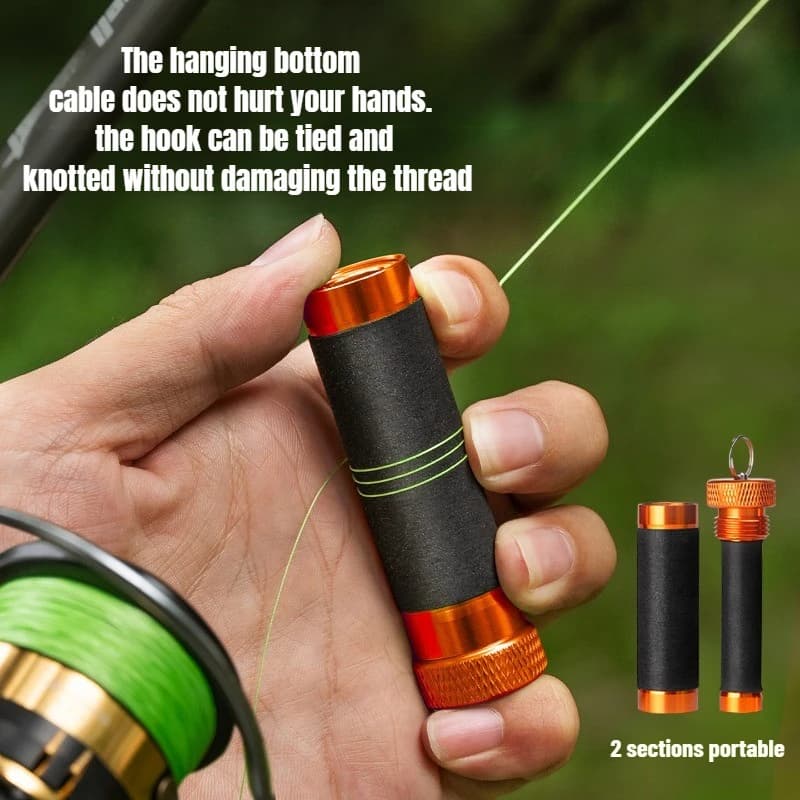 Single alloy cable circle: fast line cutting, hand safety, tool for strengthening fishing reel knot