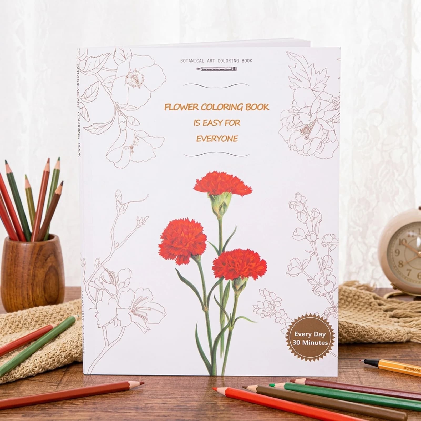 Adult Coloring Books Four Seasons Floral Patterns Stress Relief Art Drawing Sketchbook with High-Quality Paper