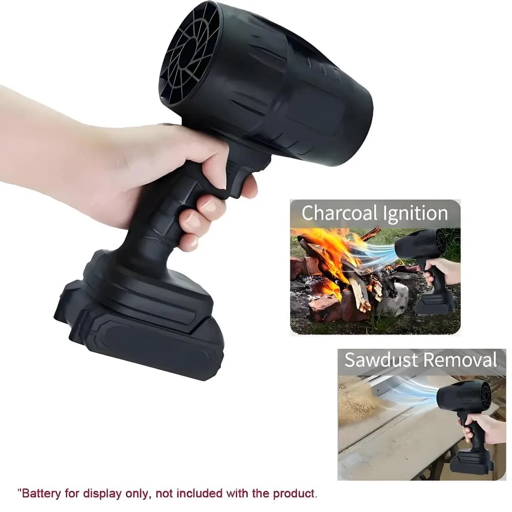 Violent turbine fan for hair dryer to clean falling leaves, computer dust, snow and sand. Powerful electric fan (without battery)