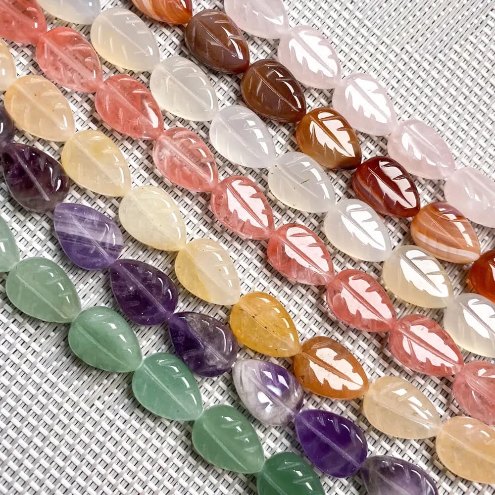 15 pcs Natural Red Agate Beads in Foil Shape, Yellow, Unleashed Spacers for Creation DIY Jewelry, Necklaces and Bracelets 10x14mm