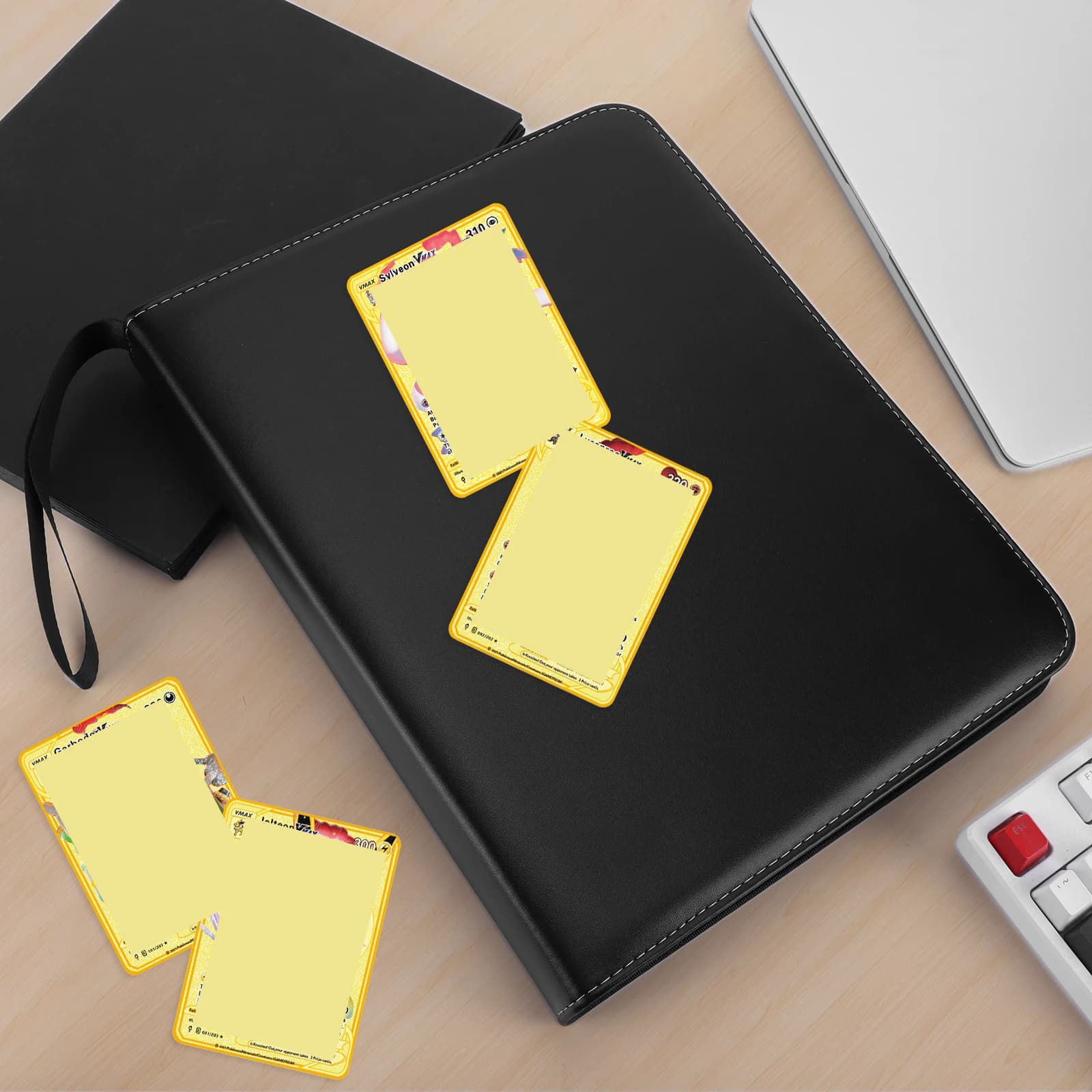 Album per Collezione di Carte, Porta Carte Bifacciale in PU, Organizzatore per Carte Pokemon, MTG, TCG, Sportive e di Calcio