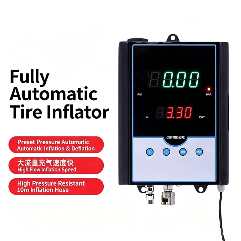 Gonfiatore automatico per pneumatici con display digitale a parete, pompa ad aria per auto, disponibile in negozi di pneumatici e officine di riparazione auto