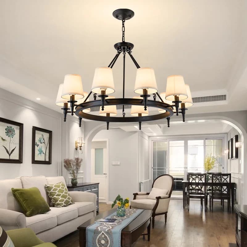 Nordic Cup Ring Home Design Lampadario a soffitto a LED vintage in acrilico per soggiorno, tavolo da pranzo, camera da letto, lampada a sospensione