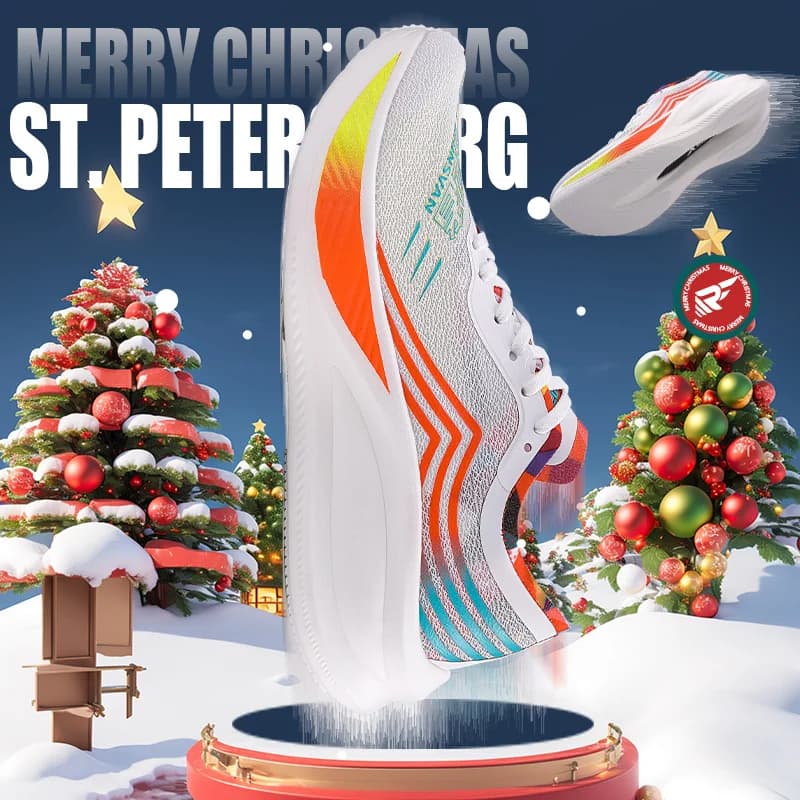 Scarpe natalizie da uomo in carbonio traspirante - IRUNSVAN, Eye-Catcher da corsa, supporto forte e trazione durevole Zapatillas de deporte