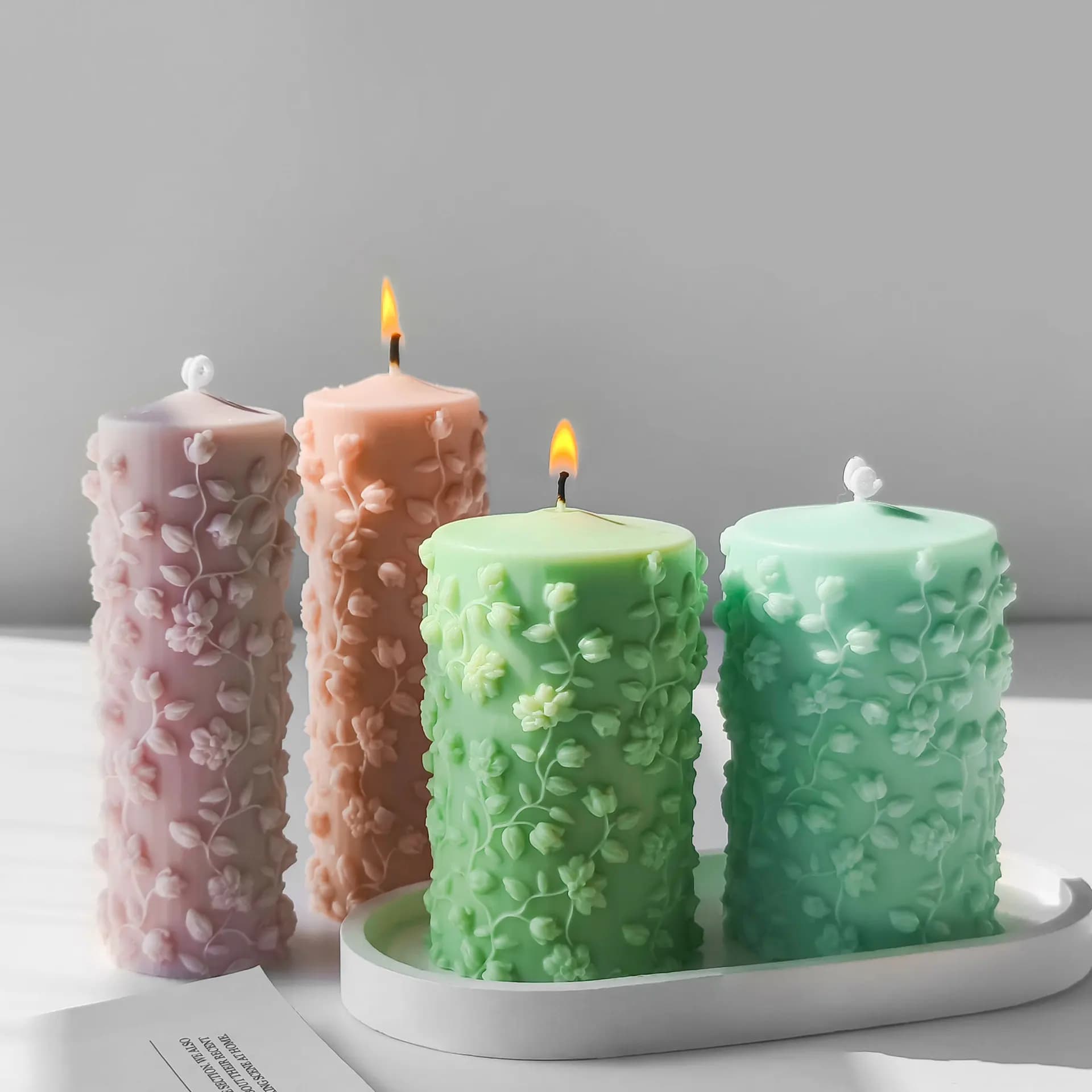 Stampi per viti in rilievo con cilindro 3D Stampi in silicone per candele aromatiche fai-da-te Stampi in silicone per candele per sapone fatto a mano
