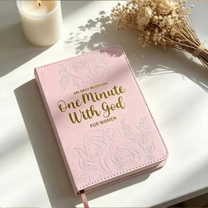 365 Days Daily Prayer Leather Notebook, Portable Daily Devotional Journal Faith Stationery for Women
