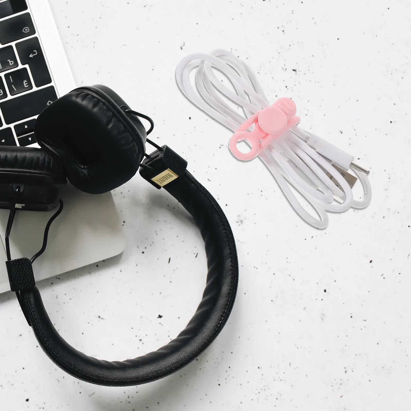 20 Pezzi Organizzatore Cavi in Silicone Anti-Groviglio, Avvolgicavo Riutilizzabile per Gestione Cavi, Fissaggio Cavi USB da Scrivania