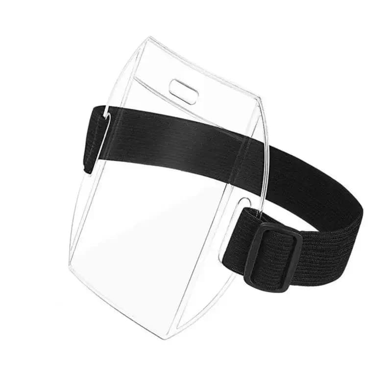 Nuovo portacarte in plastica, cinturino riflettente, braccio identificativo, fascia elastica per badge regolabile