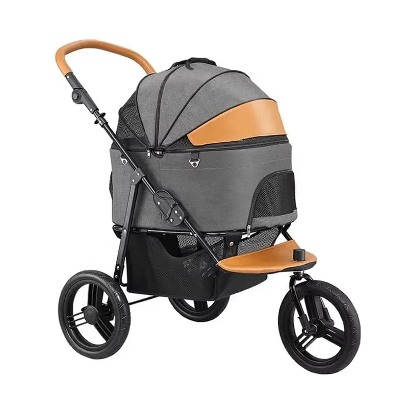 3-in-1 Cat Dog Stroller Foldable Pet Stroller with Detachable Carrier