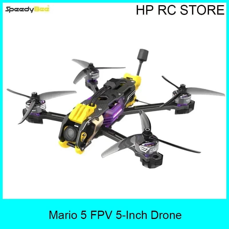 SpeedyBee Mario 5 FPV 5-Inch Drone with 6S-Lipo pro Air Unit DC/XH O4 2306.5 pro 1880KV Motor F405 V4 55A Stack Bee Storm RC