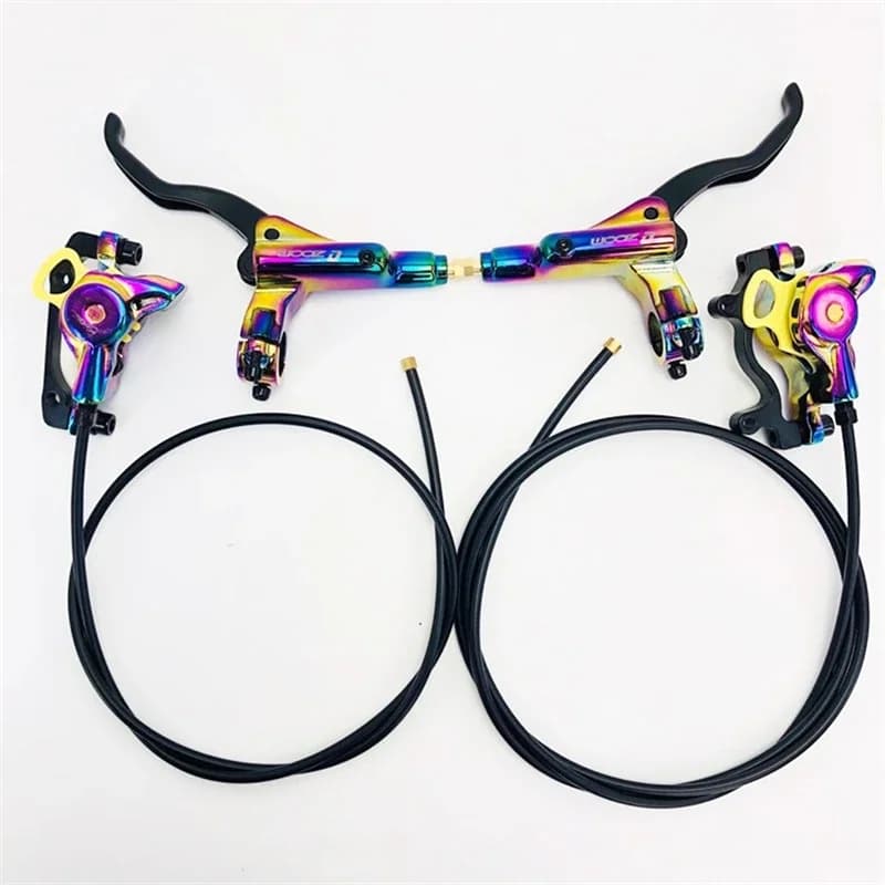 ZOOM Arcobaleno Freno a disco idraulico per bicicletta MTB Freno a disco a pressione olio per bicicletta Kit colorati Morsetto per pinza per mountain bike