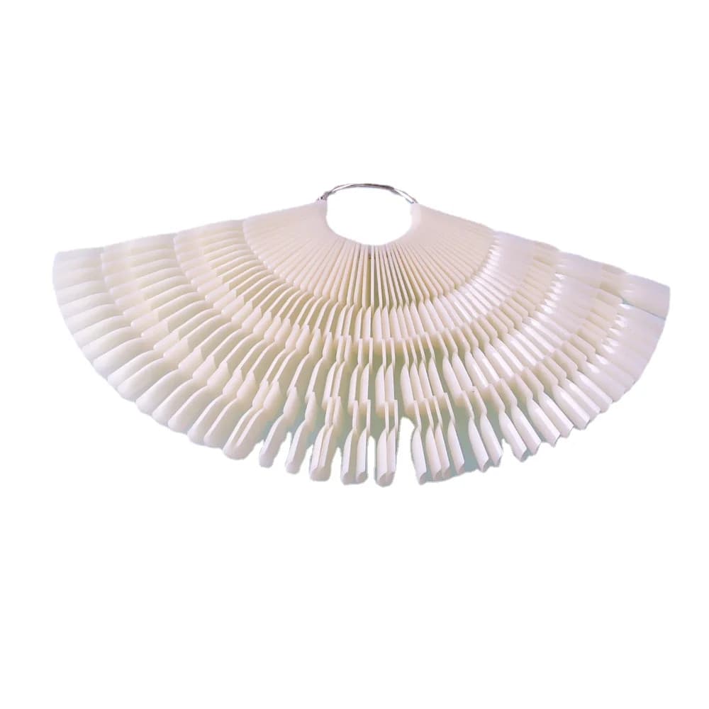 3 knots 50 pieces False Tips Clear Nature Nail Art Display Fan Wheel Polish Practice Tip Sticks Nail Swatch Accessories for Manicure
