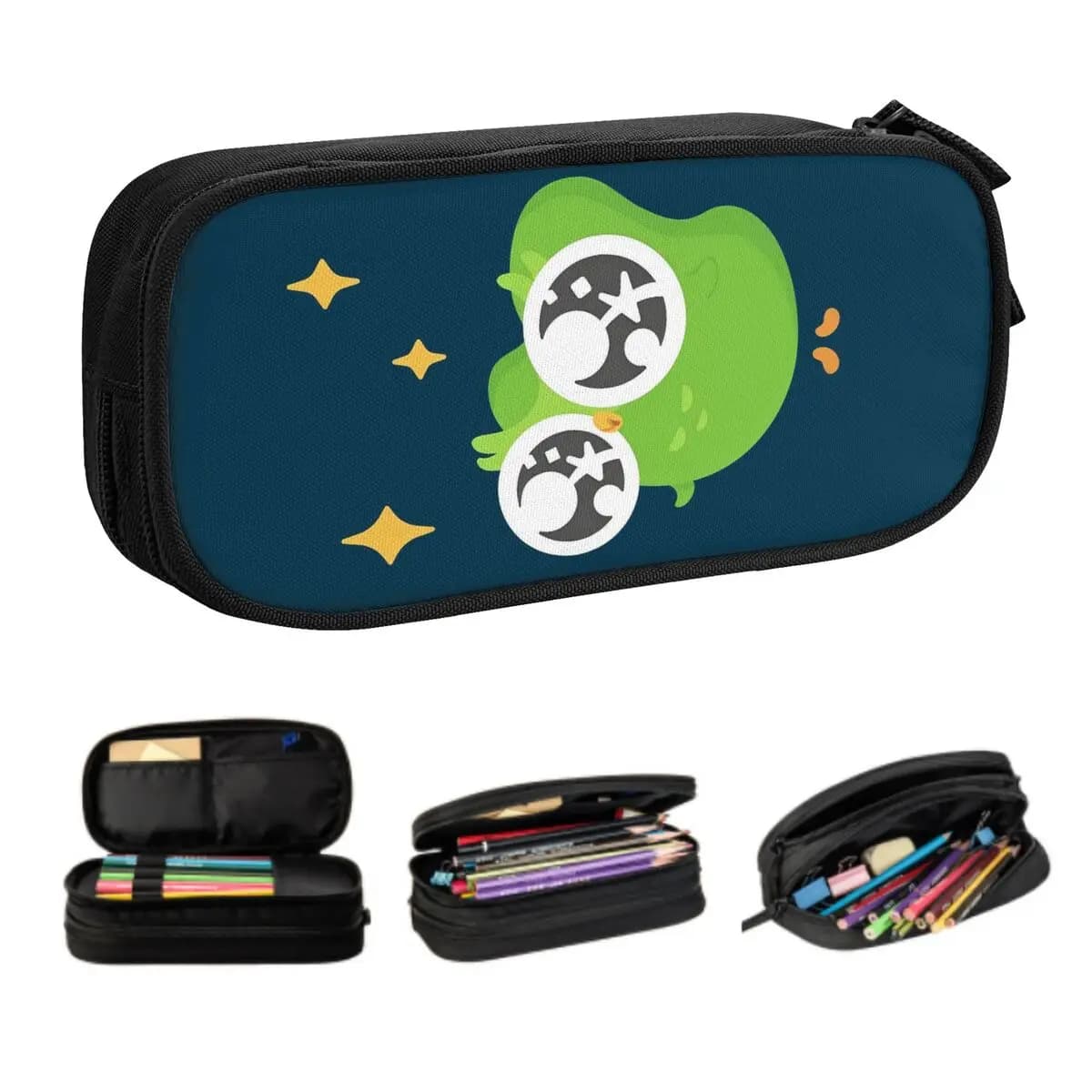 Personalizzato carino divertente D-Duolingos astuccio per matite ragazzi ragazze grande spazio di archiviazione adorabile cartone animale grafico astuccio per matite accessori scolastici