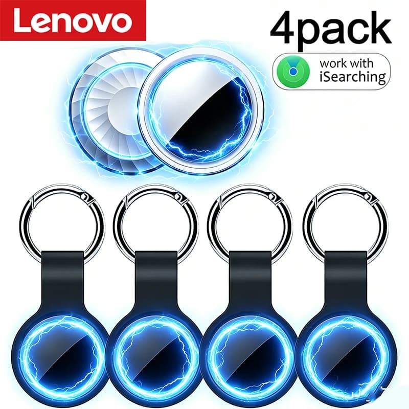 Dispositivo GPS Anti-Smarrimento Lenovo, Mini Localizzatore Bluetooth 5.0 Rotondo per Animali Domestici, Bambini, Borse, Portafogli, Tracker Intelligente per Casa
