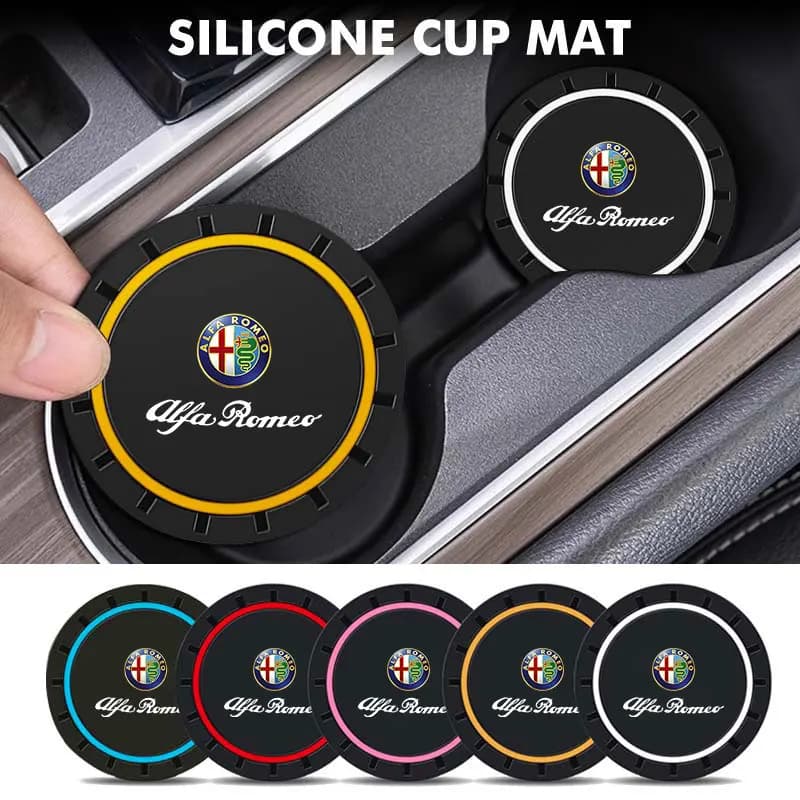 2026 Adesivo Caldo Logo Auto Antiscivolo Tazza di Acqua Pad Sottobicchieri Auto Interni Anti-skid Zerbino Titolari Per Alfa Romeo 159 Giulietta Giuli