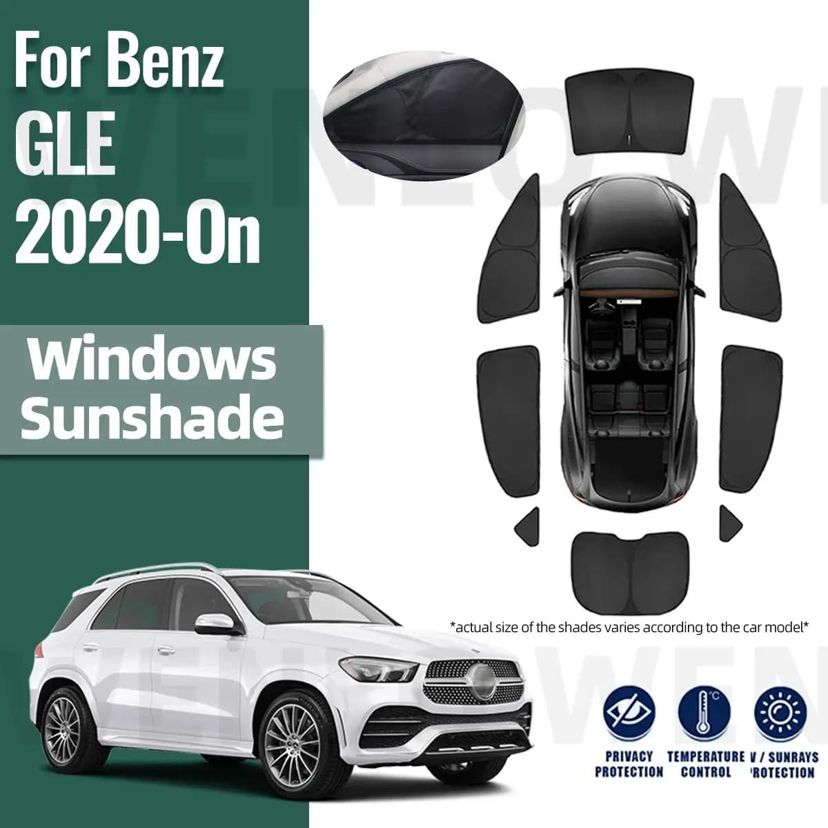 Per Mercedes Benz GLE W167 2020-2023 2024 Copertura Completa Parasole Per Auto Parabrezza Anteriore Tenda Lunotto Laterale Posteriore Visiera Parasole Ombra